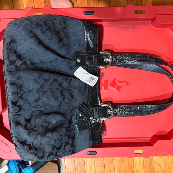Coach Black Signature Shoulder Bag - Picture 1 of 5